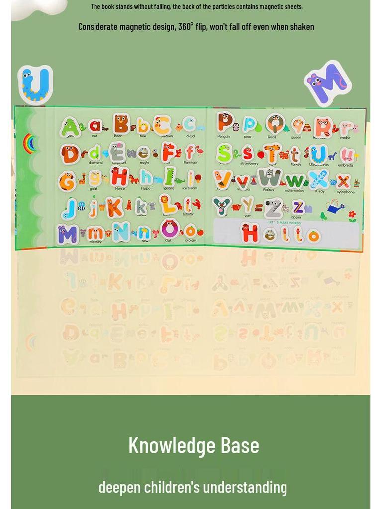 Children's Magnetic Phonics Book: 26 English Letters Spelling & Early Learning Game