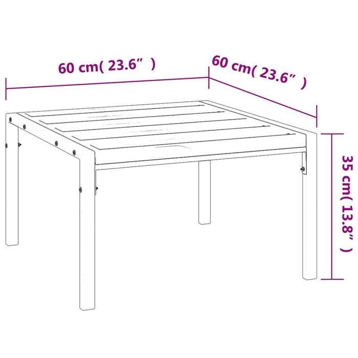 VidaXL Table basse de jardin noir 60x60x35 cm acier, table de jardin, table de patio, mobilier de patio, table d'extérieur, 362726