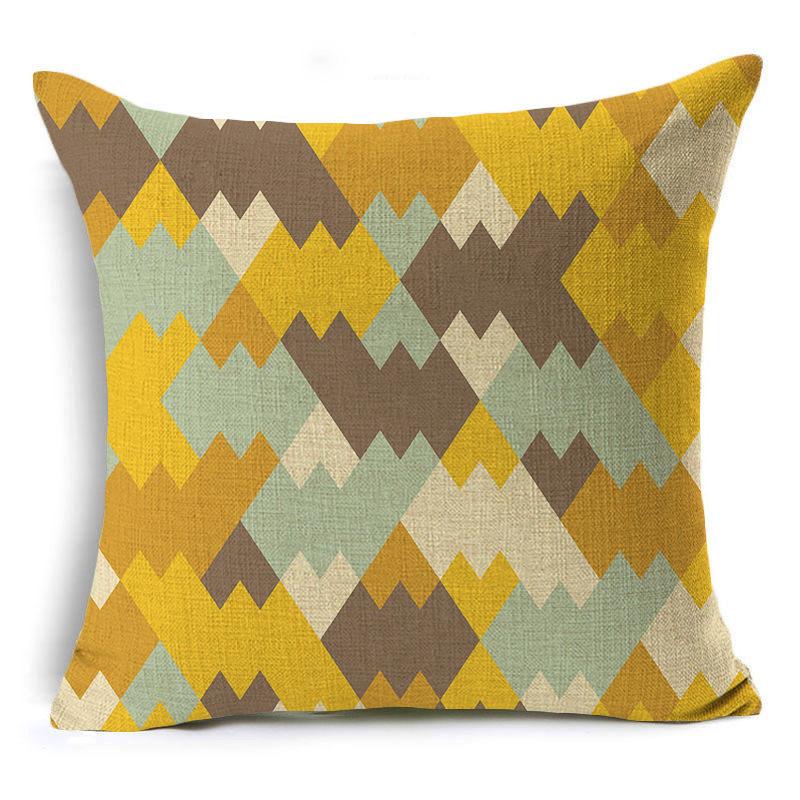 New Retro Geometric Linen Pillow Case Sofa Pillow Case