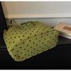 Polka Dot Velvet Tote Bag for Women Stylish Shoulder Handbag Elegant Office Work Purse