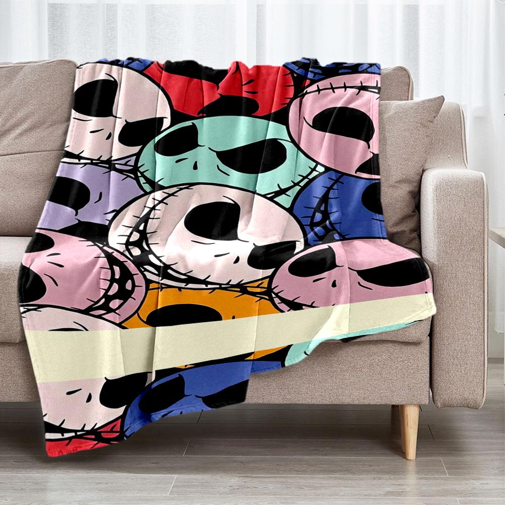 The Nightmare Before Christmas Theme Printed Blanket - Perfect for Couch, Bed, Travel & Outdoor Use | Machine Washable, Cozy & Durable.