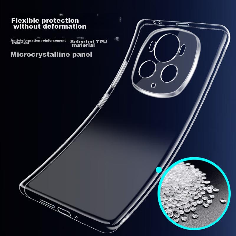 Freeson Phone Case for Honor Magic6 Pro, Slim Full Protection Shockproof Clear TPU Soft (With Ring Holder And Lanyard), Transparent