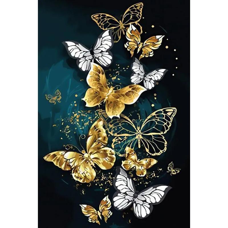

Золотые, синие бабочки, картины на холсте, черные настенные художественные принты, роскошные декоративные постеры для гостиной, настенный декор для гостиной, искусство 40x60cm No Framed глубокая лимонный