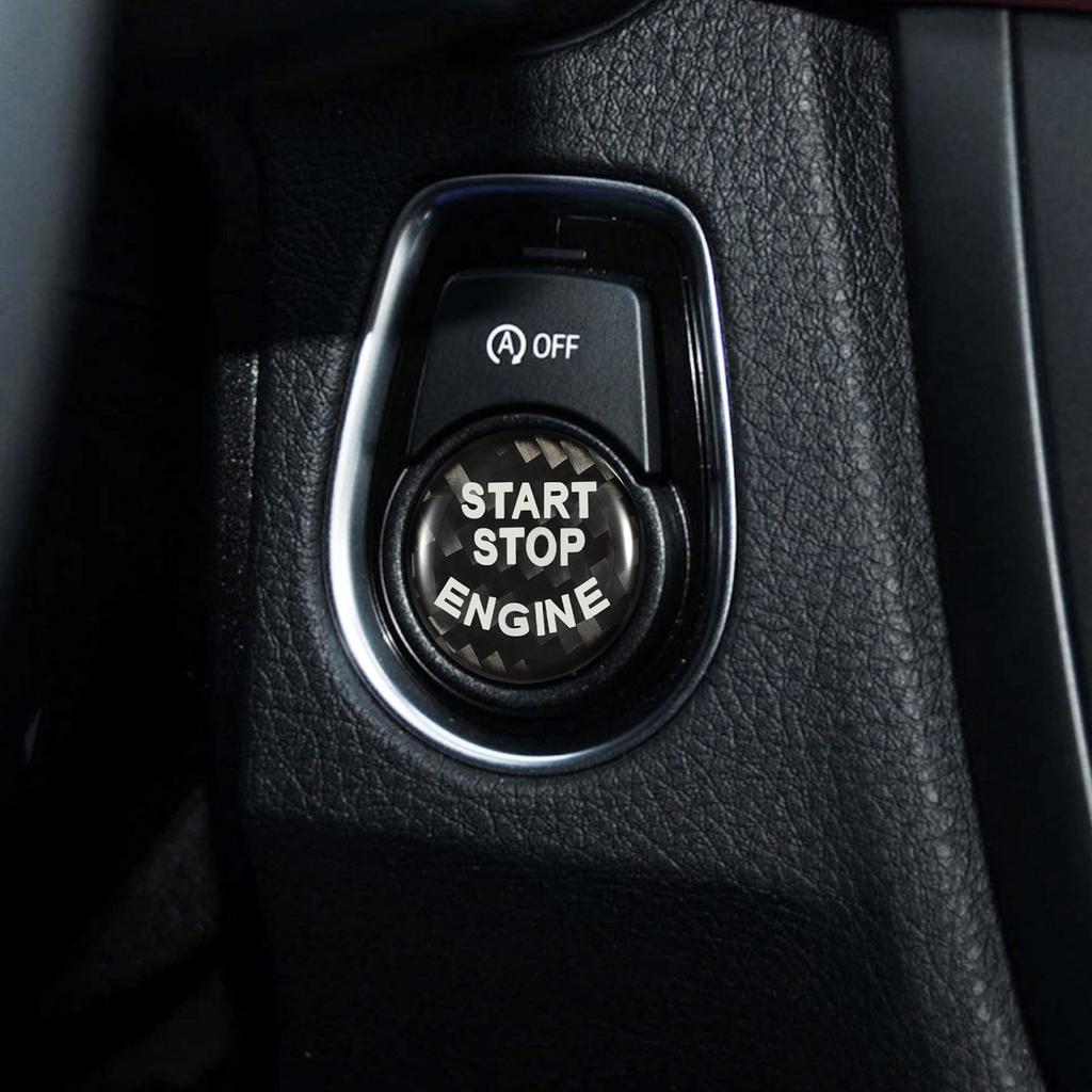TOMALL Car Engine Start Button Cover Carbon Fiber Compatible For BMW X3 F30 F10