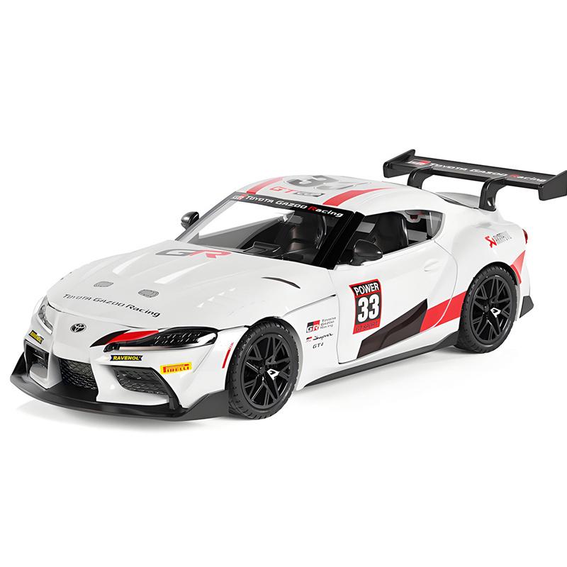 1:32 TOYOTA GR SUPRA Alloy Sports Car Model Diecasts Metal Toy Track Racing Car Vehicles Model Simulation Sound Light Kids Gifts