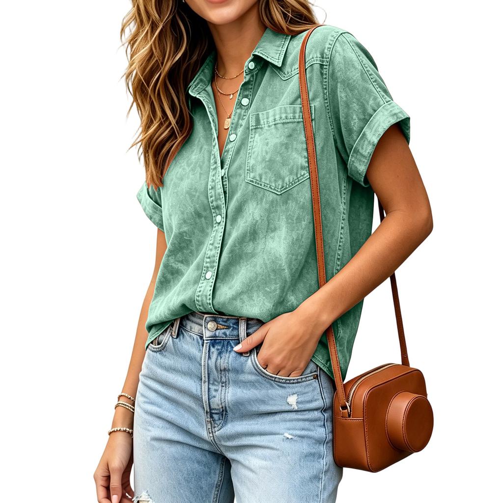 Women's Short Sleeve Cardigan with Pockets for Casual Daily Wear