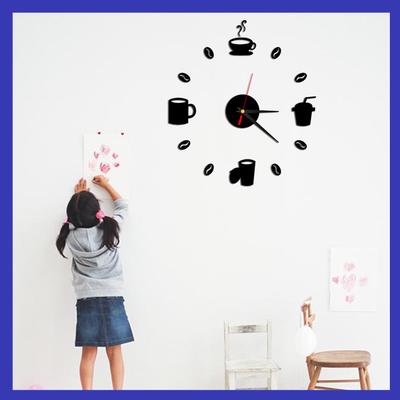 Reloj de decoración creativo de pared Interior autoadhesivo DIY acrílico de moda