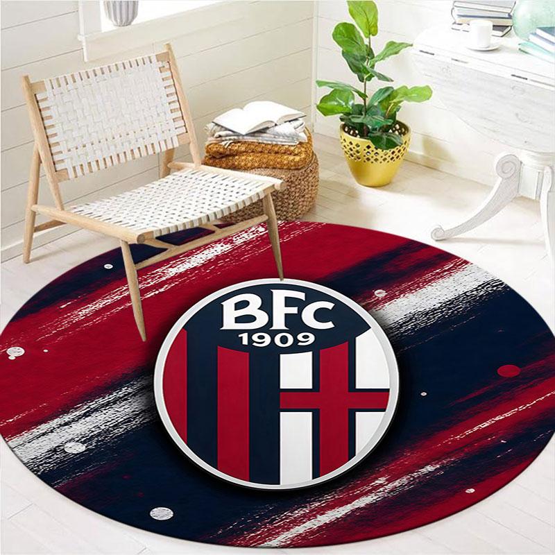 Bologna FC 1909 Round Area Rug,Carpet Rug for Living Room Bedroom Sofa Playroom Decor,Non-slip Floor Mat