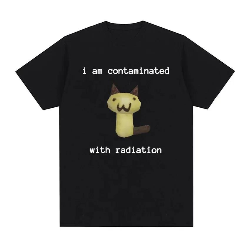 I Eat Cement Cursed Cat Funny Meme T Shirt for Women Fashion Casual Short Sleeve T Shirts Women T-shirt Tops