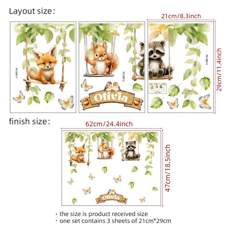 

Cute Animal Self-Adhesive Wall Stickers - Ideal for Listing, Labeling, and Dropshipping