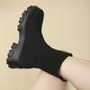 Large size fly-woven socks and boots for women's autumn new thick-soled thin boots and short boots for women