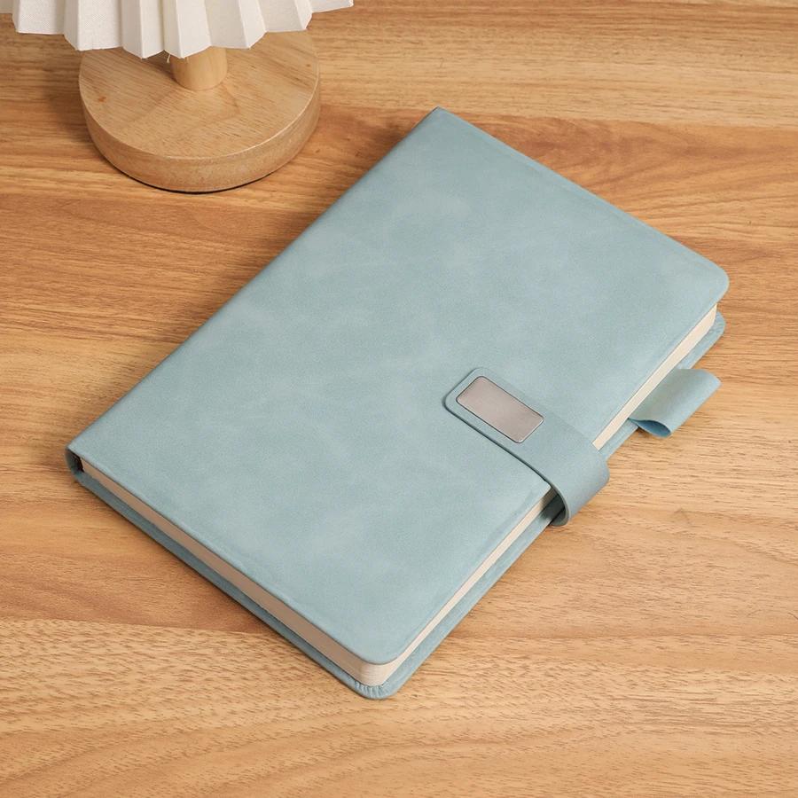 Vintage A5 Leather Notebook with Leather Notebook Cover, Personalized Soft Cover and Bookmark, Perfect for Business, Meeting