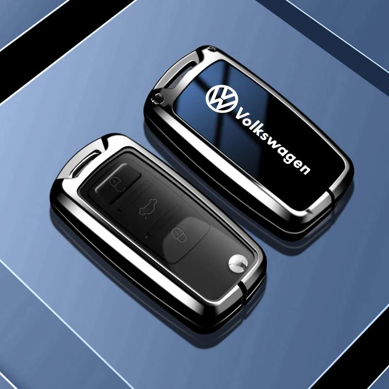 

Hot Zinc Alloy Car Key Case Full Cover Protection Shell For Volkswagen VW Polo Bora Beetle Tiguan Passat B5 B6 B7 Golf EOS Sciro