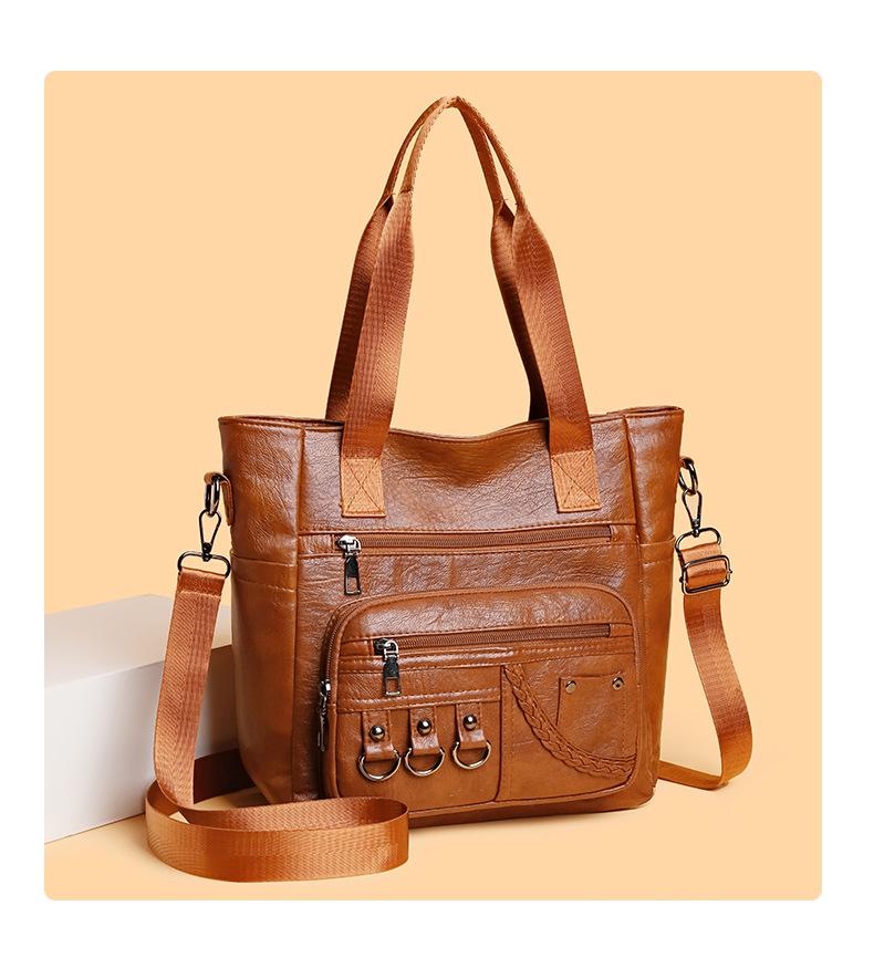 Urban Minimalistisch Weiches Leder Damen Handtasche mit großer Kapazität und Umhängetasche 2025