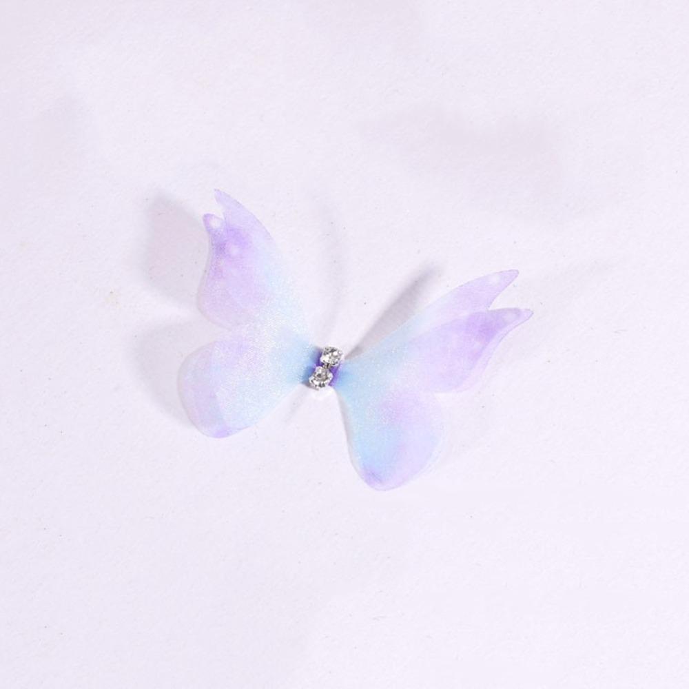 50Pcs Double Layer Butterfly Appliques 3D Translucent Chiffon Butterfly Dreamy DIY Handmade Butterfly Patch