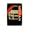 Auto Giapponesi d'Epoca Samurai Poster Latta Metallo Cartello Targhetta Giappone Corse Casa Club Jdm Auto Gtr Anime Luna Decorazione Murale Estetica