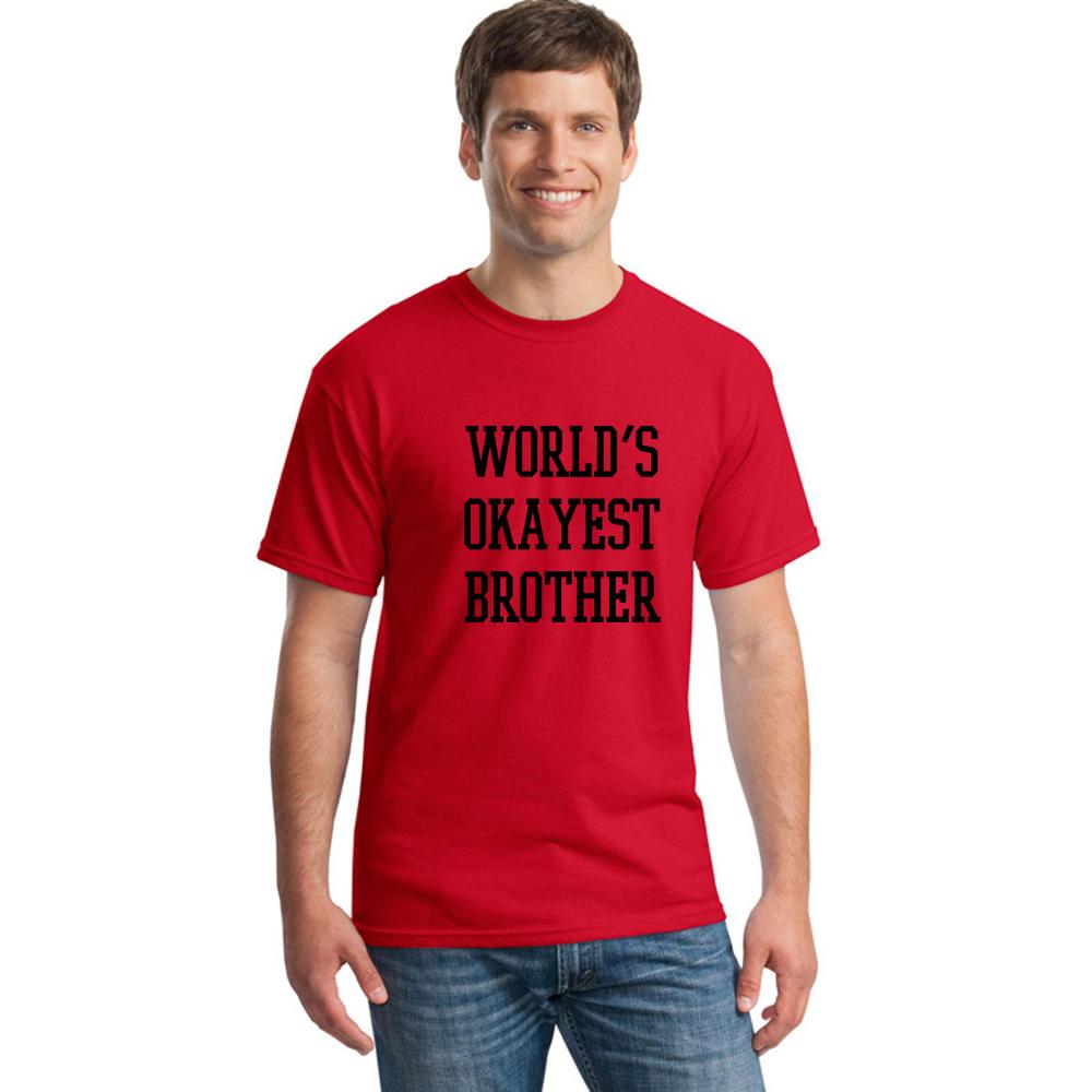 Adult Mens World S Okayest Brother Funny T Shirts Siblings Tee For Brothers T Shirt