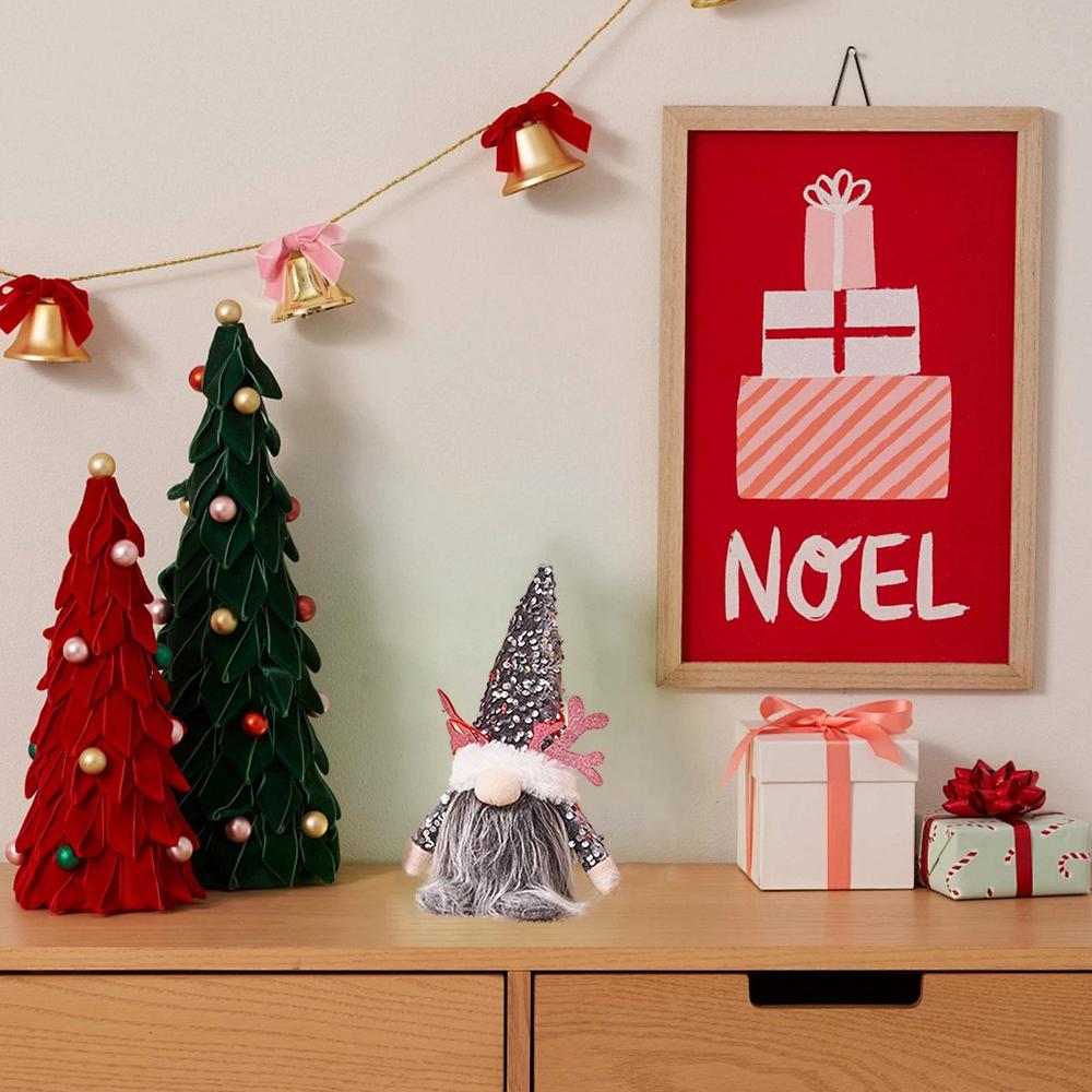 Leuchtender Plüsch-Wichtel Leuchtende Weihnachtswichtel Feiertagswichtel Plüschpuppe Weihnachtsmann-Wichtel Plüsch Paillettenhut Weihnachtsdeko für Zuhause