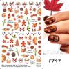 Nail Art Stickers Autumn Thanksgiving Maple Leaf Harvest Mushroom Hazelnut Honey Yellow Leaf Nail Stickers