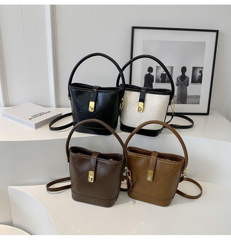 2023 New Vintage Fashion Bucket Bag Women Small Handbag High-end Texture Commuter Crossbody Shoulder Bag