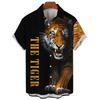 Camisas Havaianas de Praia com Estampa 3D de Tigre Animal para Homens Mulheres Moda Casual Streetwear Camisa de Manga Curta Tops Masculinos Blusa Roupa de Homem