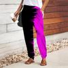 Women Color Blocking Printing Pants Lace Up Elastic Waist Loose  Trousers Casual Long Pants Trousers with Pockets