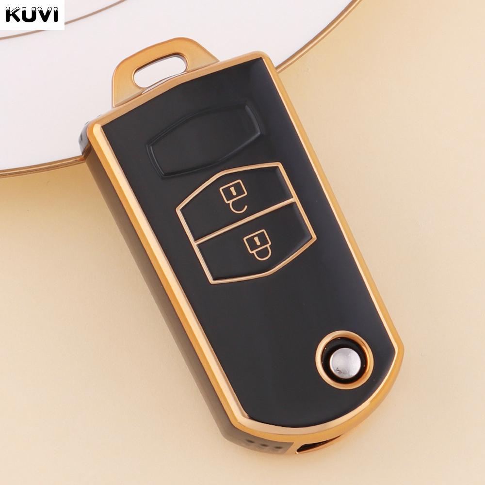 Fashion Tpu Car Folding Key Case Cover Shell For Mazda 3 5 6 Series M6 Rx8 Mx5 2 3 Button Protector Keyless Fob Bag Accessories