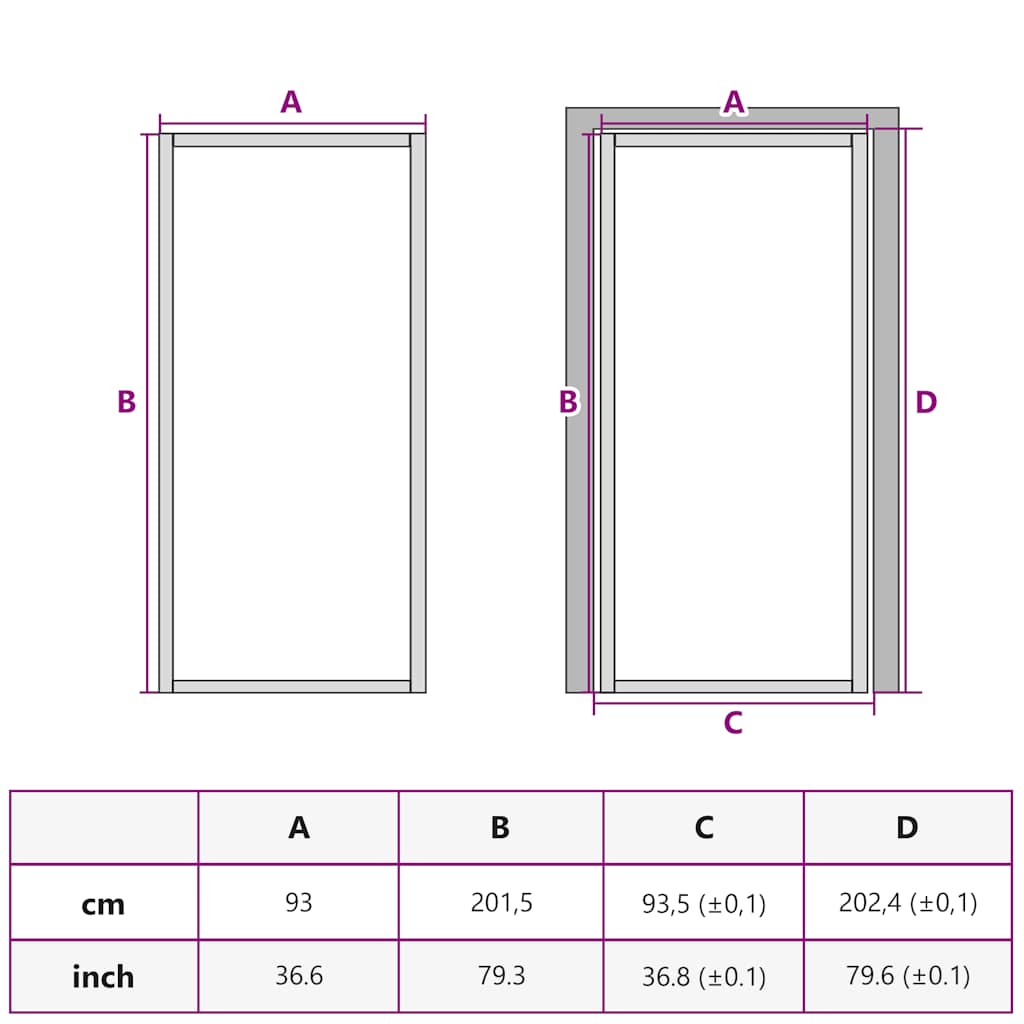 Interior Door 93 x 201.5 cm White Frosted Glass and Aluminum