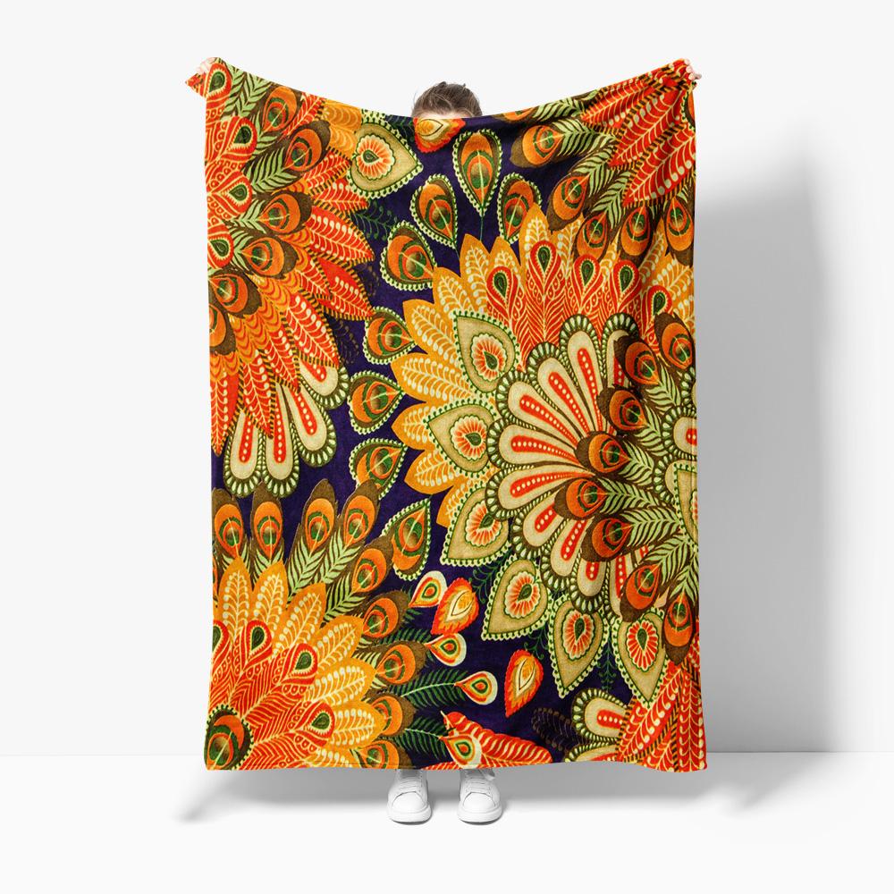 Vibrant Paisley African Print Throw Blanket Colorful Decorative Sofa Bed Living Room Throw Rug 130x150cm