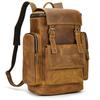 Male Leather Backpack  Top Layer Cowhide Leather Double Shoulder Bag Retro Stylish Business Men's Laptop Backpack 15.6" Bagpack