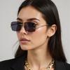 Luxury Square Rimless Sunglasses Men Women Fashion Frameless Sun Glasses Trendy Outdoor Driving Summer Shades