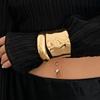 Punk Gold Color Smooth Metal Cuff Bracelets & Bangles For Women Statement Irregular Folded Men Bangle Fashion Jewelry