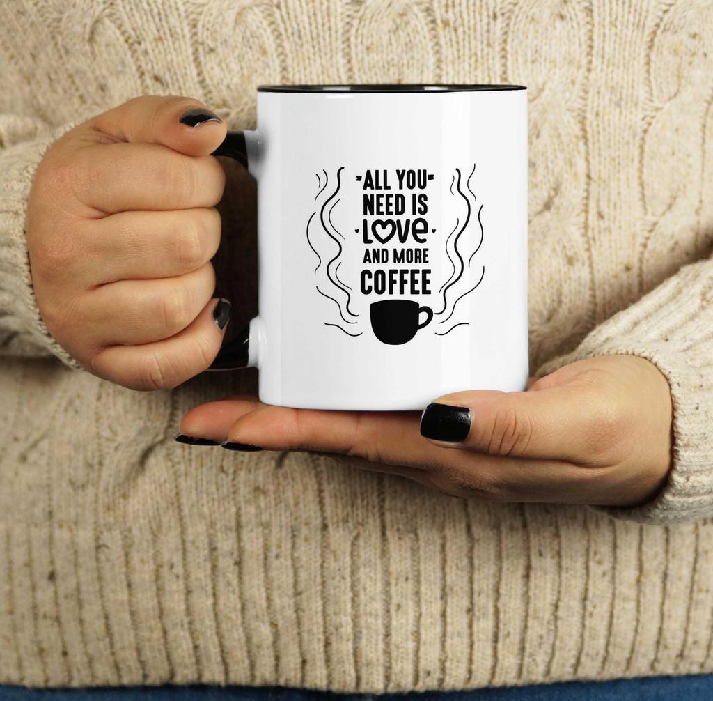 Inkdotpot All You Need Is Love and More Coffee 11 Oz Coffee Mugs Funny Novelty Great for Bride Groom Engagement Gift Bachelor and Bachelorette