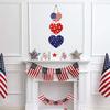 4th of July Decorations Patriotic Wreath Heart Hanging Decor 4th of July Wreaths for Front Door Wooden Front Door Decorations Memorial Day Fourth of
