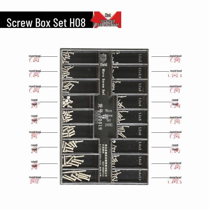 18-Sized Mini Screw Set: Screws for Watches, Eyeglass Frames, and Laptops