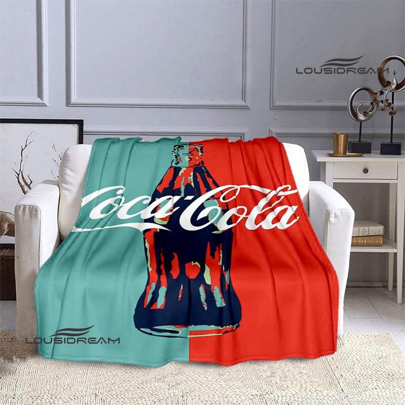 Coke logo printing blanket art decorations children's warm blankets flannel soft and comfortable blankets home travel blankets