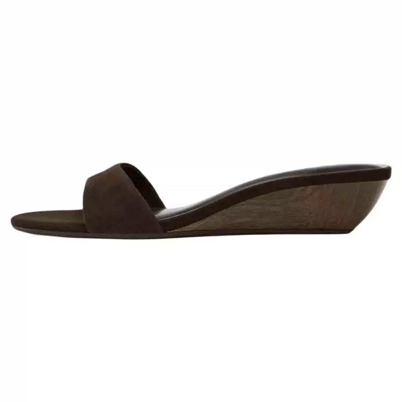 Fashion 2025 NEW Designer Summer Women's Fashion Open Toe Slippers Elegant Wedges Heel Slides Ladies Evening Party Shoes