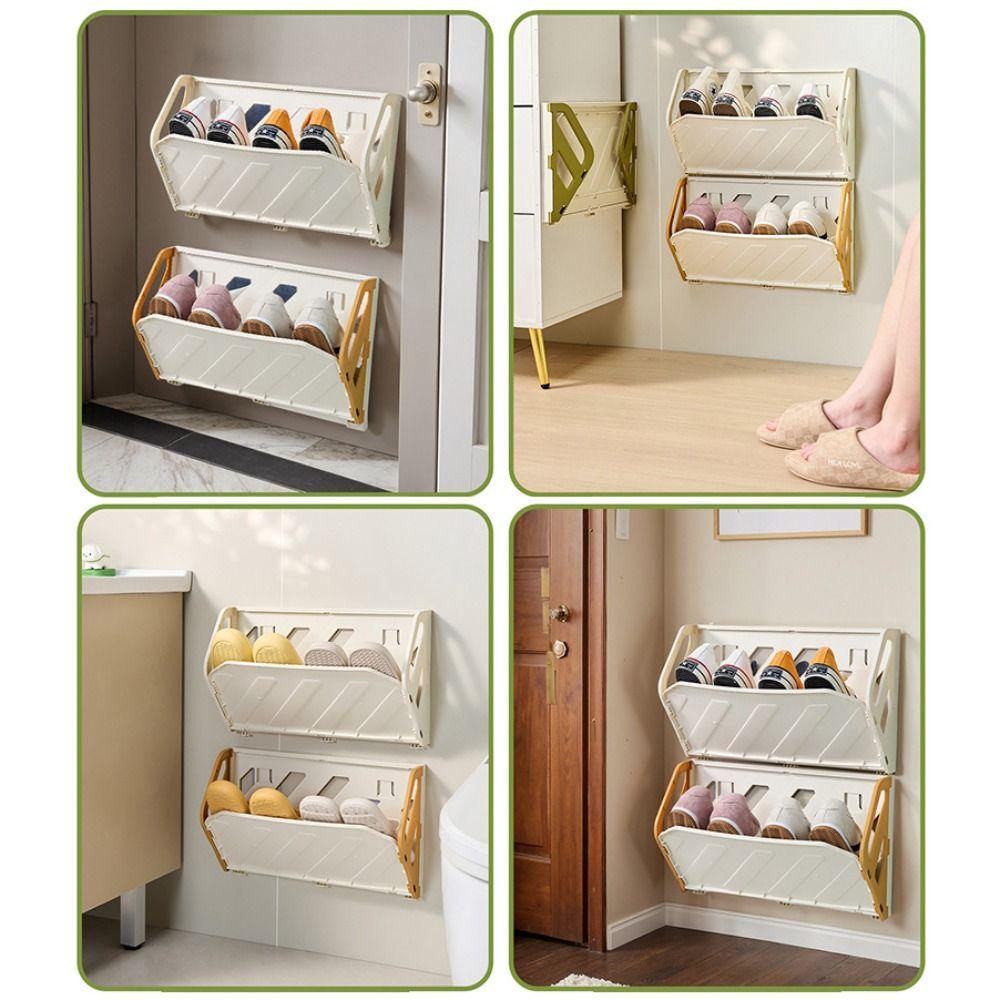 Multifunctional Shoe Shelves Punch Free Shoes Organizer Simple Home Entrance Storage