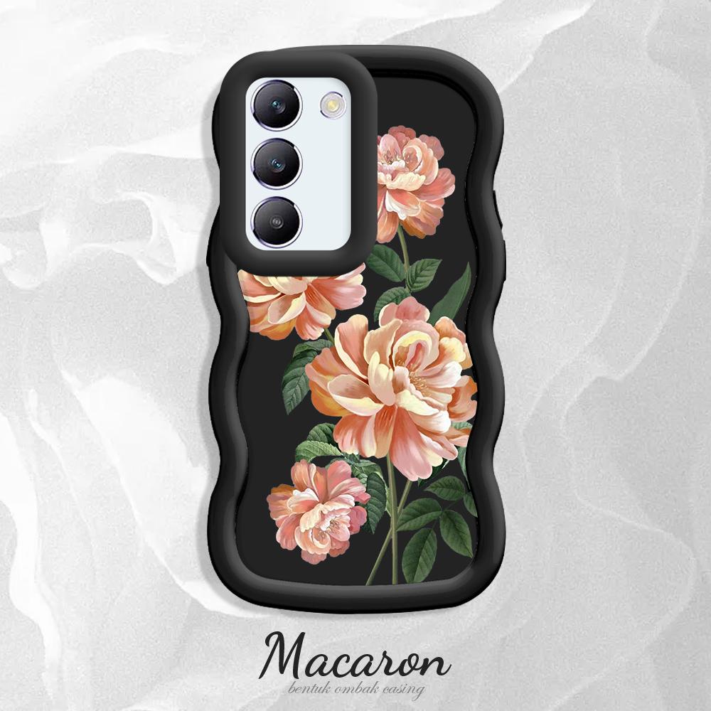 

Окрашенный узор Big Wave Edge Мягкий силиконовый материал Macaron чехол для телефона противоударный защитный резиновый чехол для OnePlus Vivo Motorola Moto Vivo Y12 чёрный