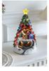 Resin Christmas House Music Box with Rotating Train and Luminous Lights - Tabletop Ornament Decoration