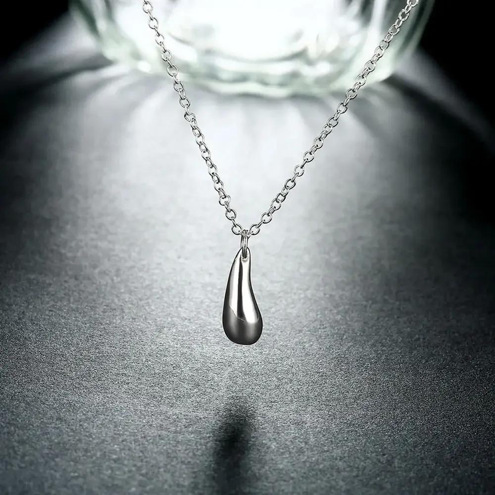 

Fashion Copper Necklace For Women Luxury Jewelry Water Droplets Pendant Christmas Gifts Wedding 75cm
