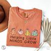 Helping Little Minds Grow Shirt Halloween Preschool Teacher Gift, Comfort Colors Teaching T-Shirt Kindergarten Tee Teacher Appreciation Week
