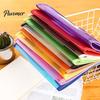 Portable Briefcase Pouch Transparent File Folder, with Snap Closure, Waterproof A4 A5 Document Bag, Student Work Organizer Large Capacity Colorful PP