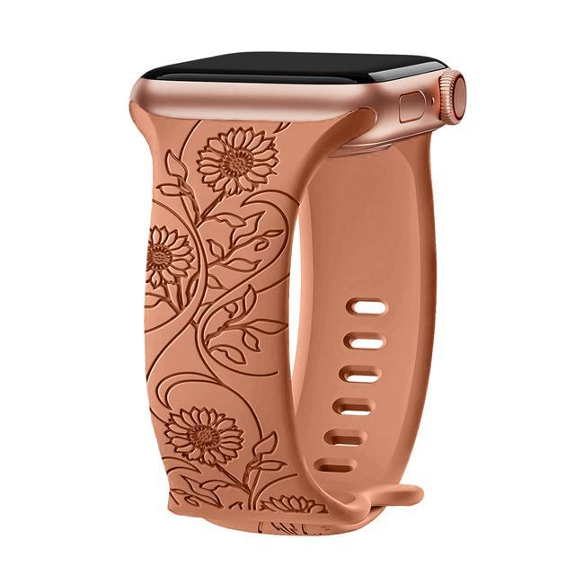 Blumenmuster Band Weiches Silikonarmband für IWatch Ultra 3 2 49mm 46 45 44 42 41 40 38 Mm für Apple Watch Serie 11 10 9 8 6 SE7