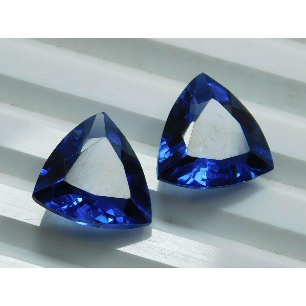 Natural Blue Sapphire Loose Gemstone 8 To 10 Ct Trillion Cut Pair September Birthday Birthstone