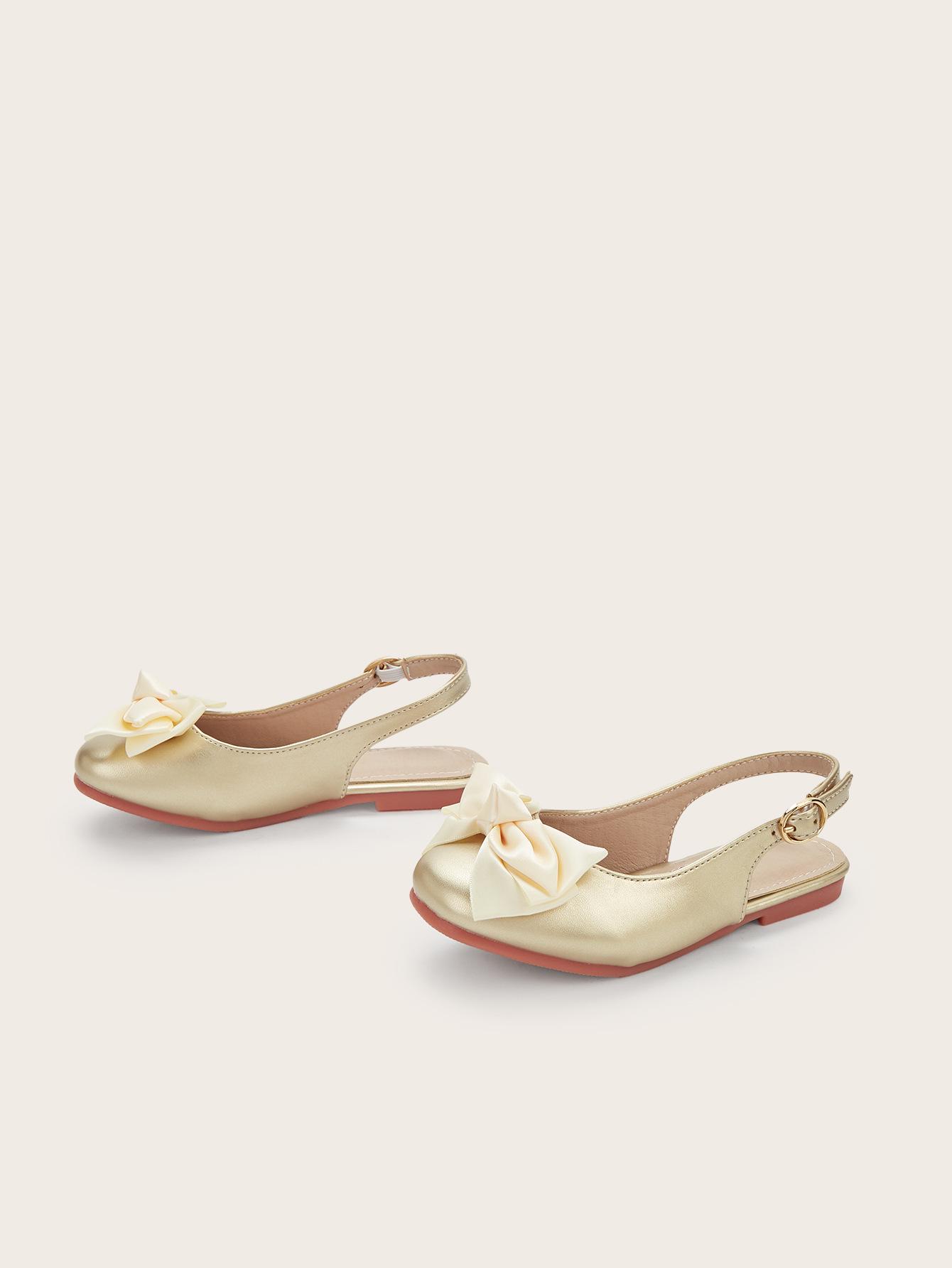 2026 New Little Princess Bow Flats for Girls - Soft Sole Fashion Sandals 29 золотой