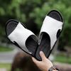 Fashion High Quality Slippers Men Genuine Leather Luxury Brand 2024 New Beach Flats Summer Casual Flip Flops Outdoor Slides for Men