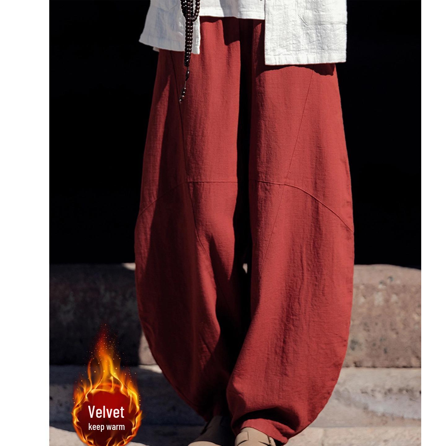 

Women s Autumn/Winter Fleece-Lined Buddhist Meditation Top & Jacket Set L