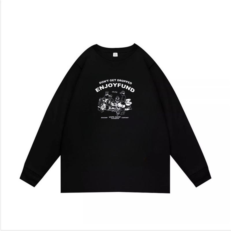 

Women s Trendy American Brand Round Neck Long Sleeve T-Shirt - Spring/Autumn Casual Loose Versatile Base Layer S