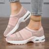 New fly-woven large-size women's shoes, sports soft sole, one pedal, breathable, casual and comfortable running women's shoes